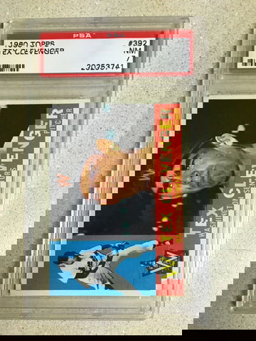 1960 Topps #392 Tex Clevenger PSA 7 NM GRAY BACK SENATORS