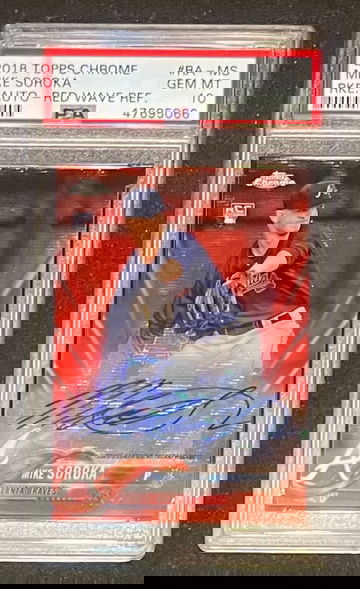 Mike Soroka 2018 Topps Chrome Red Wave Rookie Auto #d 1/5 PSA 10
