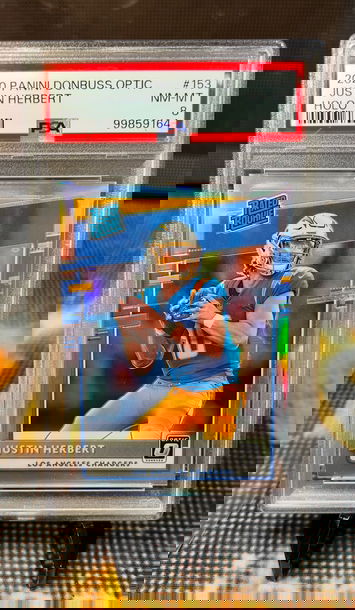 2020 Optic #153 Holo Justin Herbert PSA 8