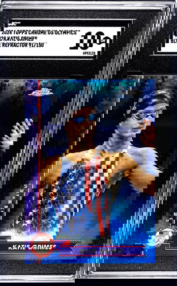 2024 Topps Chrome Us Olympics #28 Katie Grimes Blue Refractor /150 SGC 10