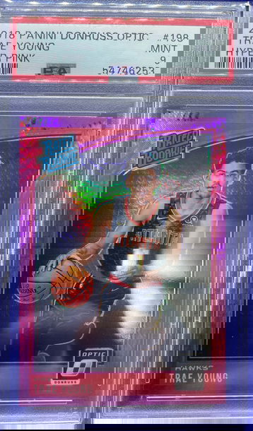 2018-19 PANINI DONRUSS OPTIC HYPER PINK TRAE YOUNG ATLANTA HAWKS ROOKIE PSA 9 MINT SP