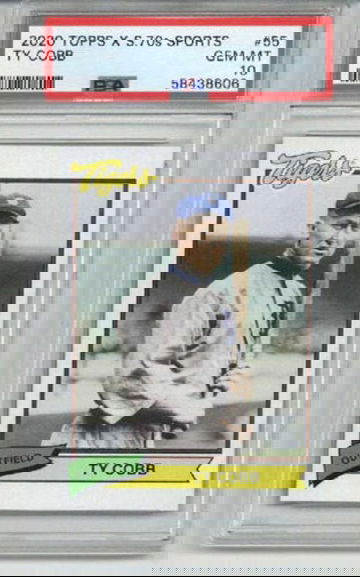 2020 TOPPS X SUPER 70s SPORTS #55 TY COBB CARD TIGERS PSA 10 LOW POP