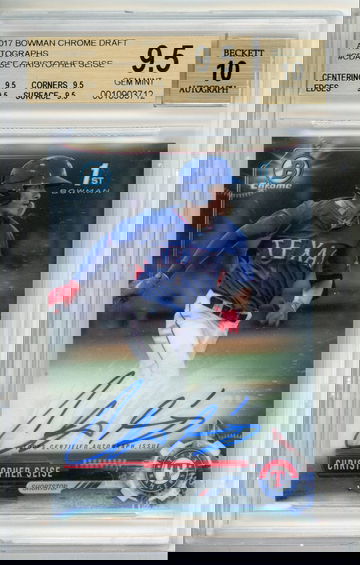 2017 Bowman Chrome Draft Picks Auto Christopher Seise BGS 9.5 Auto 10