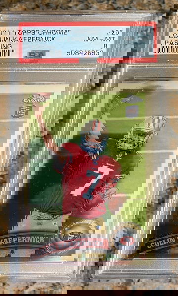 2011 Topps Chrome Colin Kaepernick @25 PSA 8