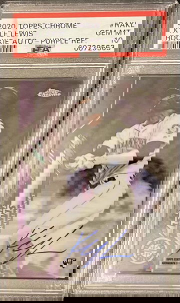 2020 Topps Chrome Purple Refractor Rookie Autographs /250 Kyle Lewis PSA 10