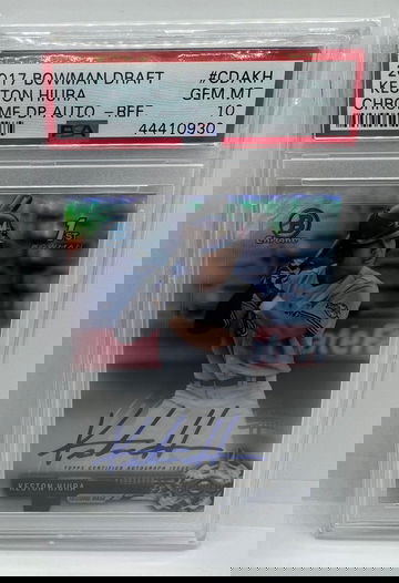 2017 bowman chrome Keston Hiura auto refractor /499 PSA 10