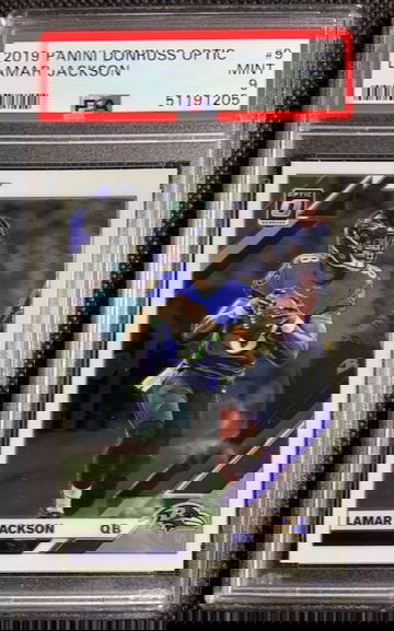 2019 Panini Donruss Optic #9 Lamar Jackson Baltimore Ravens 2nd Year PSA 9 MINT