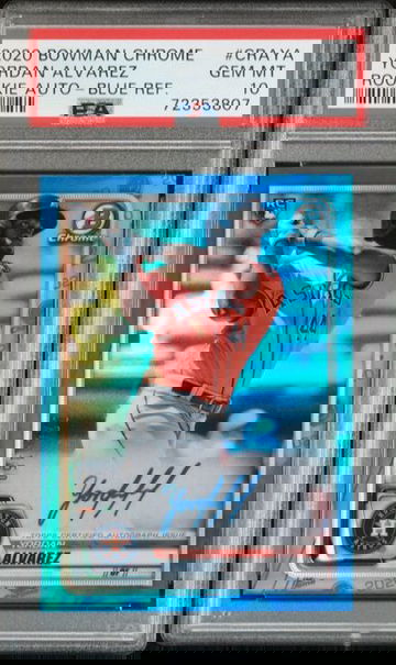 2020 Bowman Chrome Yordan Alvarez Blue Refractor Auto PSA 10 /150