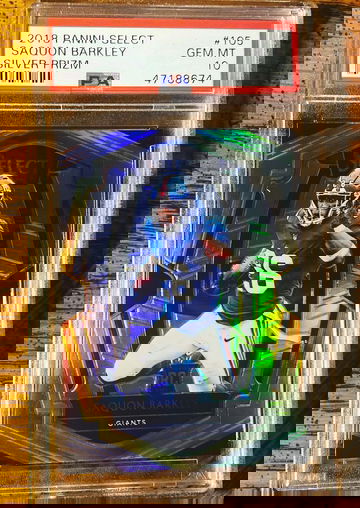 SAQUON BARKLEY 2018 Select Premier Level #105 Silver RC Prizm PSA 10 Giants