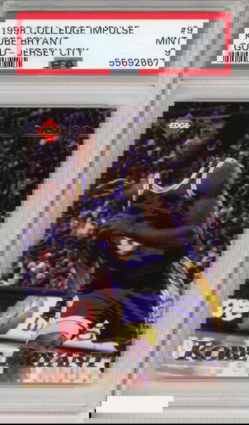 1998 COLL EDGE IMPULSE KOBE BRYANT #9 GOLD-JERSEY CITY LAKERS HOF PSA 9 MINT