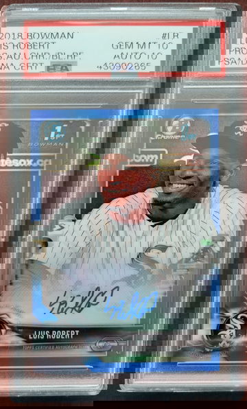 2018 Bowman Chrome Auto Blue Luis Robert psa 10/10