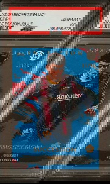 2020-21 Topps Inception UCL Pedri Succession Blue Rookie 1/49 #10 PSA 10