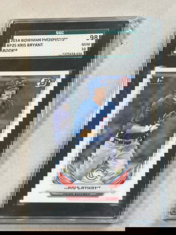 2014 Bowman Prospects Kris Bryant BP25 1st Bowman Paper SGC 98