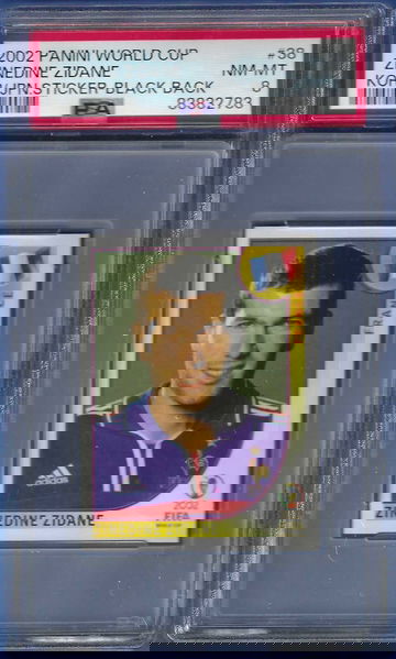 2002 Panini World Cup Black Back Zinedine Zidane #38 *PSA 8* France