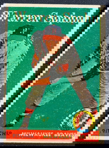 1958 Topps #270, HOF Warren Spahn (Milwaukee Braves) - Ungraded (VG or VG-EX)