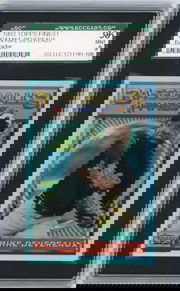 1993 TOPPS FINEST REFRACTOR #74 MIKE DEVEREAUX GRADED SGC 96 MINT 9