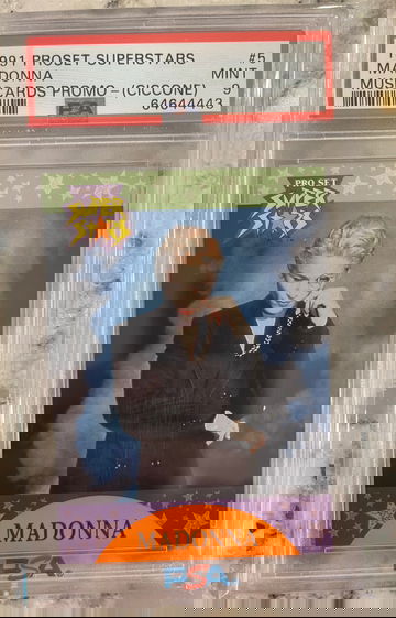 1991 Pro Set Superstars MusiCards #5 MADONNA Rookie RC PSA 9 Promo Low Pop Mint