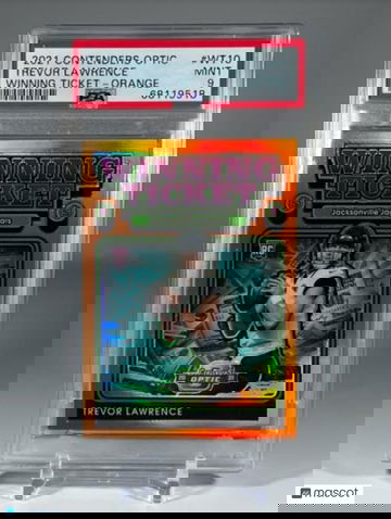 2021 Contenders Optic Trevor Lawrence Winning Ticket Orange 2/50 PSA 9 #WT10