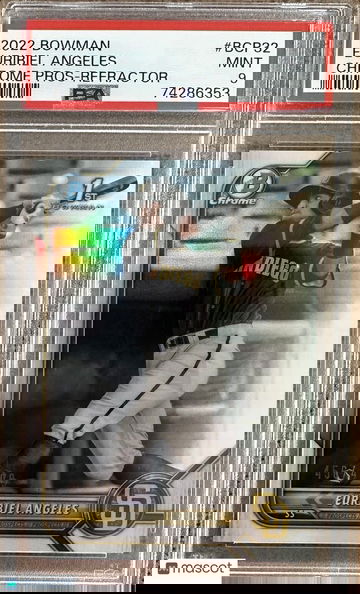 2022 Bowman Chrome Prospect Euribiel Angeles Refractor #BCP32 PSA 9