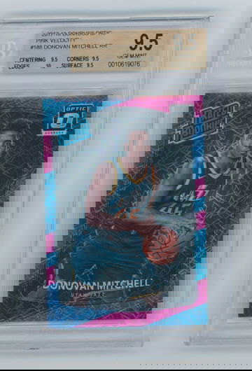 2017-18 Donruss Optic Pink Velocity Donovan Mitchell Rookie BGS 9.5