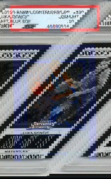 2019 PANINI CONTENDERS DRAFT PICKS DRAFT BLUE FOIL LUKA DONCIC PSA 10 LOW POP