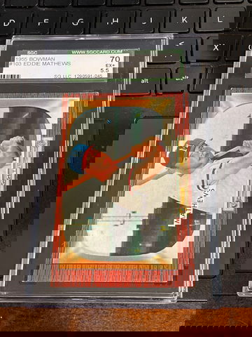 1955 Bowman Eddie Mathews SGC 5.5