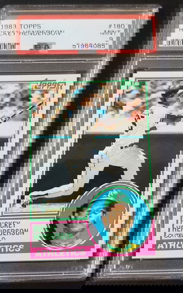 1983 TOPPS  #180 RICKEY HENDERSON PSA 9 MINT