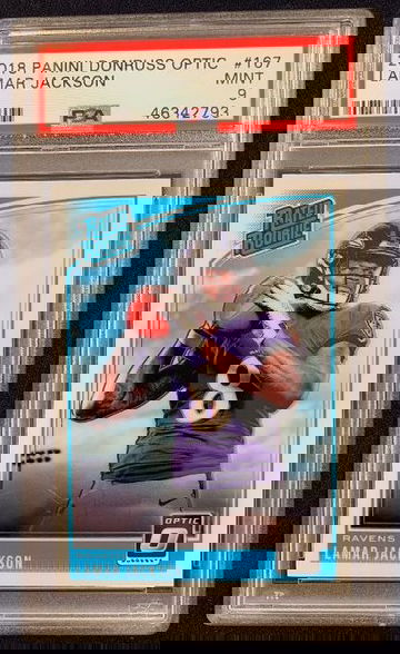 2018 Donruss Optic Lamar Jackson Rookie Card #167 PSA 9 MINT