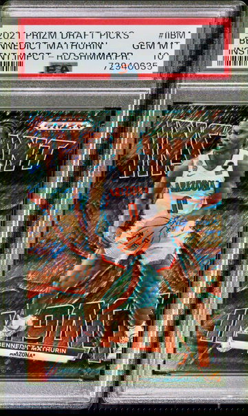 Bennedict Mathurin 2022 Prizm Draft RC Instant Impact RED Shimmer 3/9 PSA 10 Mint Arizona Wildcats