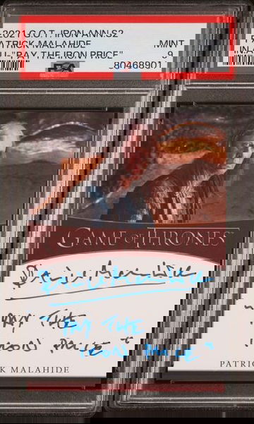 2021 Game of Thrones Iron Anniversary S2 Patrick Malahide Inscription Auto PSA 9 [NS-1A.21]