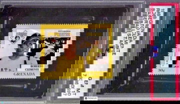 POP 6 PSA 10 Roberto Clemente 1988 Grenada Hand Cut Vintage Stamp Blank Back SSP