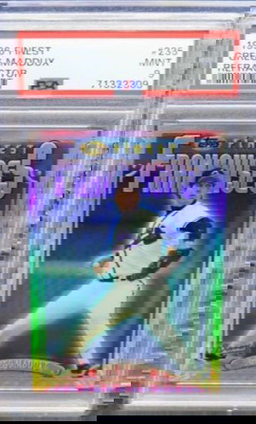 1996 Topps Finest Greg Maddux Franchises Refractor PSA 9