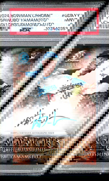 2024 Bowman Chrome - Yoshinobu Yamamoto - Gladiators Of The Diamond Auto PSA 9 Mint #'d 71/99