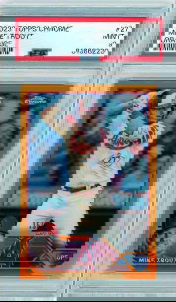 2023 Topps Chrome #27 Mike Trout Orange Refractor PSA 9 MINT!