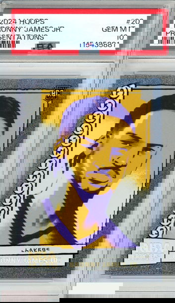 2024 PANINI NBA HOOPS PRESENTATIONS BRONNY JAMES JR #20 ROOKIE RC PSA 10 GEM MT