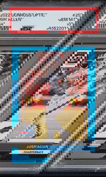 2022 Donruss Optic Josh Allen Aqua /299 PSA 10