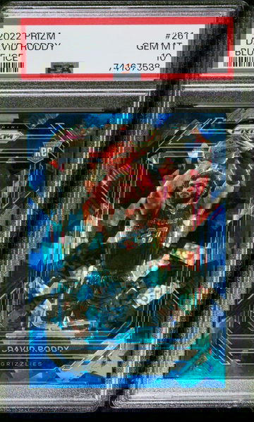 2022 Panini Prizm David Roddy Cracked Blue Ice PSA 10 Rookie RC