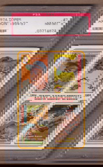 1974 Topps #2 Hank Aaron Special 1954-57 PSA 8