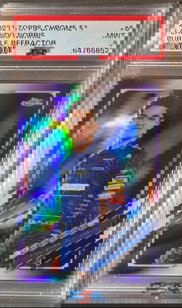 2021 Topps Chrome Formula 1 Lando Norris #6 PSA 9 Purple Portrait /399 F1