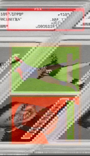 1957 Topps John Unitas PSA NM 7 (OC)