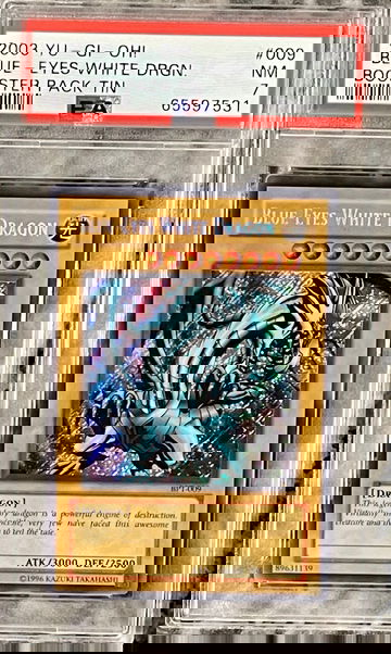 Yu-Gi-Oh! 2003 Blue-Eyes White Dragon Booster Tin - PSA 7 NM - BPT-009