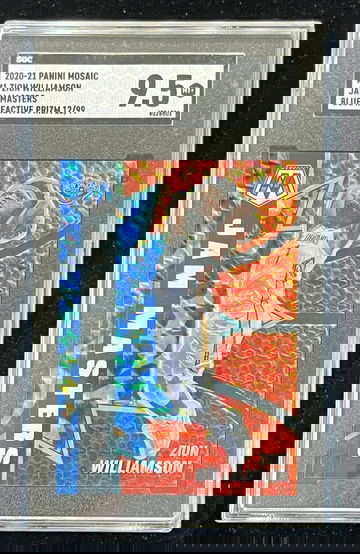 2020-21 Panini Mosaic ZION WILLIAMSON Jam Masters Blue Reactive Prizm /99 SGC9.5