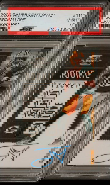 2020 Panini Contenders Optic Jordan Love Rookie Ticket Autograph #111 Auto RC PSA 9