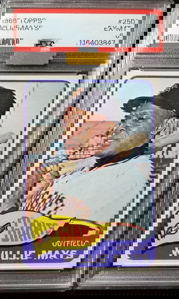 1965 Topps #250 Willie Mays PSA 6 Dead Centered