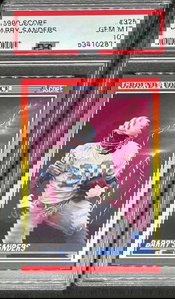 1990 Score Barry Sanders Ground Force PSA 10