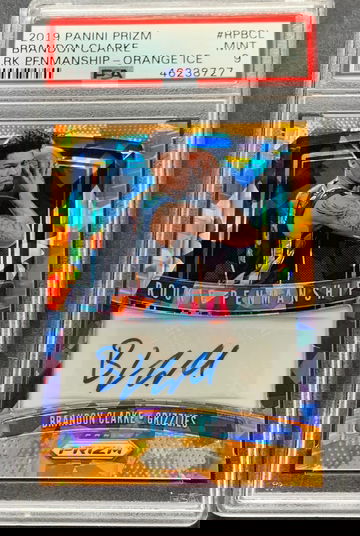 2019 Prizm Brandon Clarke Rookie Penmanship Auto Orange Ice PSA 9