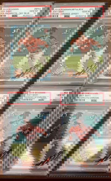 Joey Bart (x1 Sky Blue PSA 10 & x1 Chrome Mega Box PSA 10 & x2 Chrome PSA 10)