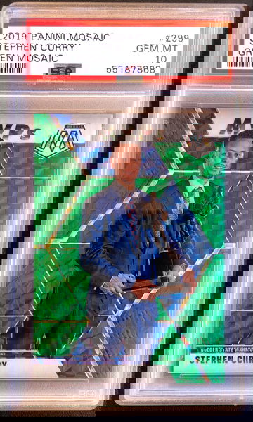 2019 Panini Mosaic Stephen Curry 299 Green MVP PSA 10 Gem Mint