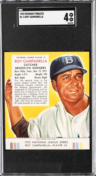 1953 Redman Tobacco Roy Campanella #NL-5 SGC 4
