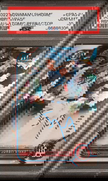 2022 Bowman Chrome Atomic Refractor Jorbit Vivas #CPA-JV Auto /100 PSA 10